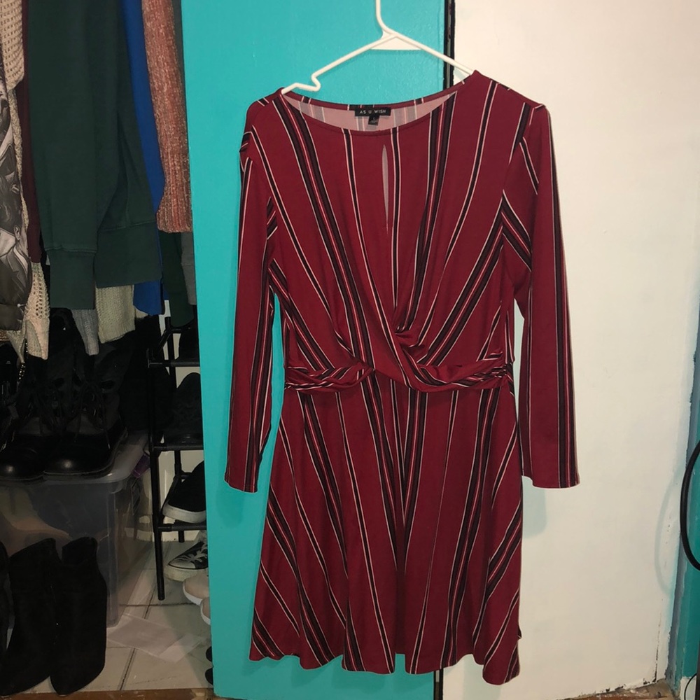 Red striped dress